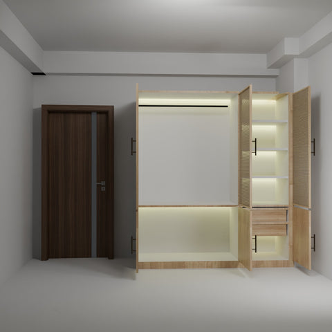 Reza Modular Wardrobe in HDHMR Board - Customizable