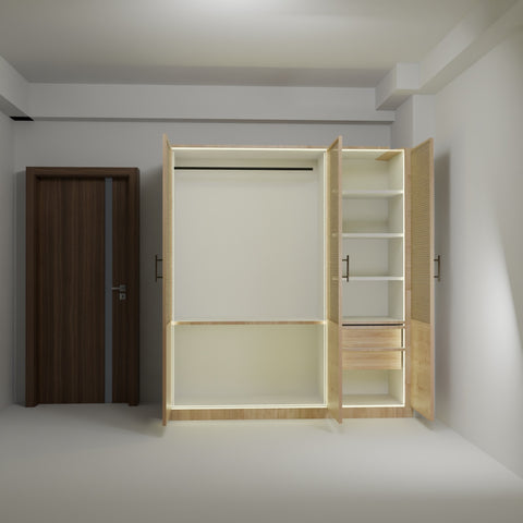 Reza Modular Wardrobe in HDHMR Board - Customizable