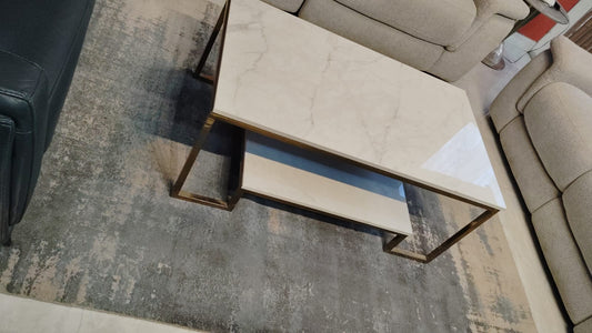 LEON coffee table In White Marble Top