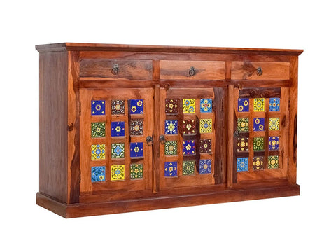 Henry Sheesham Wood Sideboard In Teak Finish