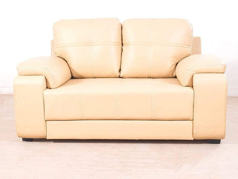 Marina Sofa In Leatherette in Cream Color