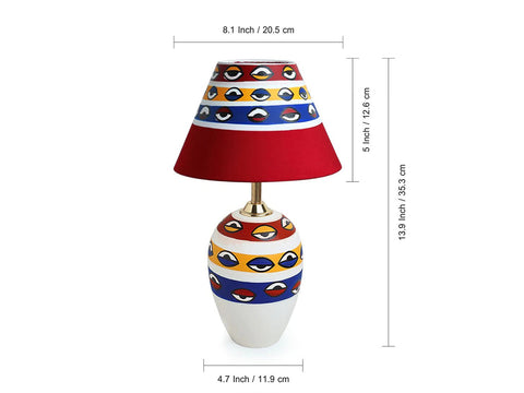 River Hand-painted Tappered Terracotta Table Lamp