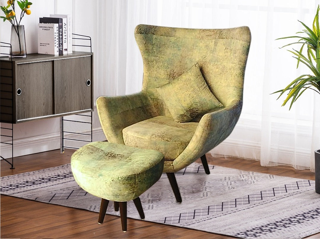 Carol Lounge Chair in Premium Suede With Ottoman GetMyCouch